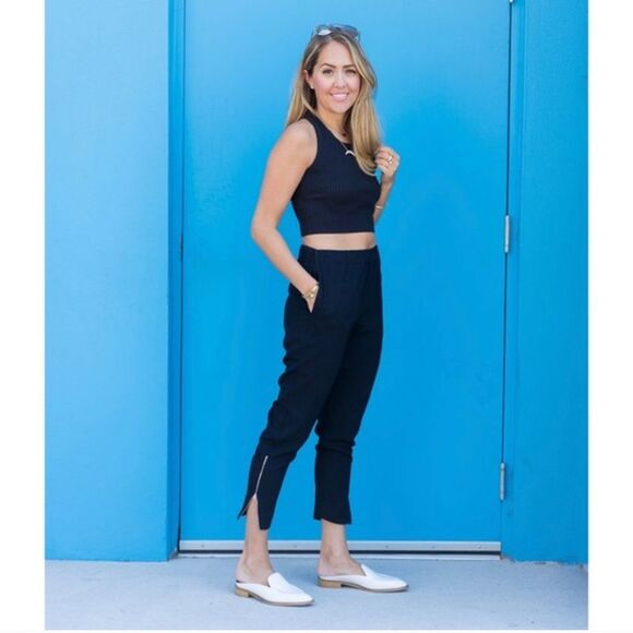 Everlane The Japanese GoWeave Zip Track Pant Black Pull On High Rise Minimalist - Picture 16 of 16